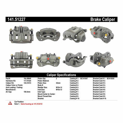Centric Parts Disc Brake Caliper Semi-Loaded for 2001-2006 Hyundai Santa Fe 141.51227
