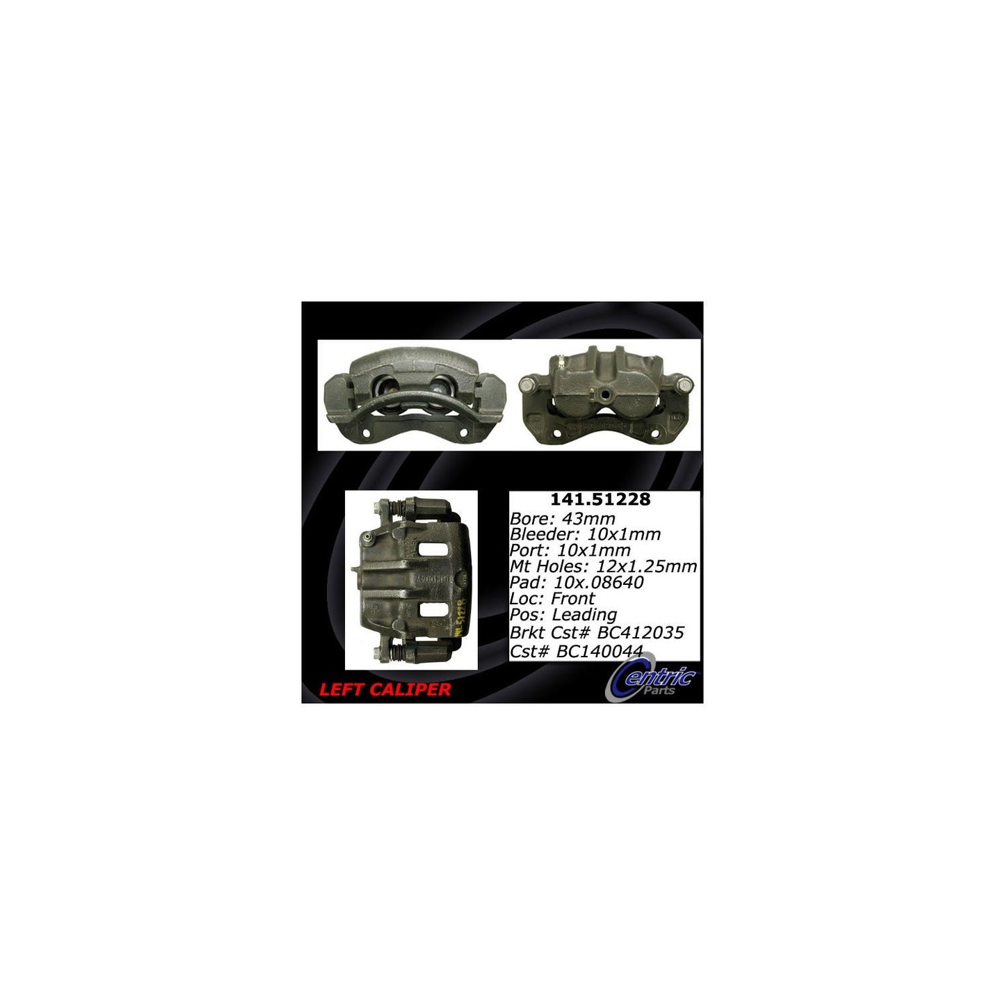 Stoptech Centric Semi-Loaded Brake Caliper - Front Left 141.51228