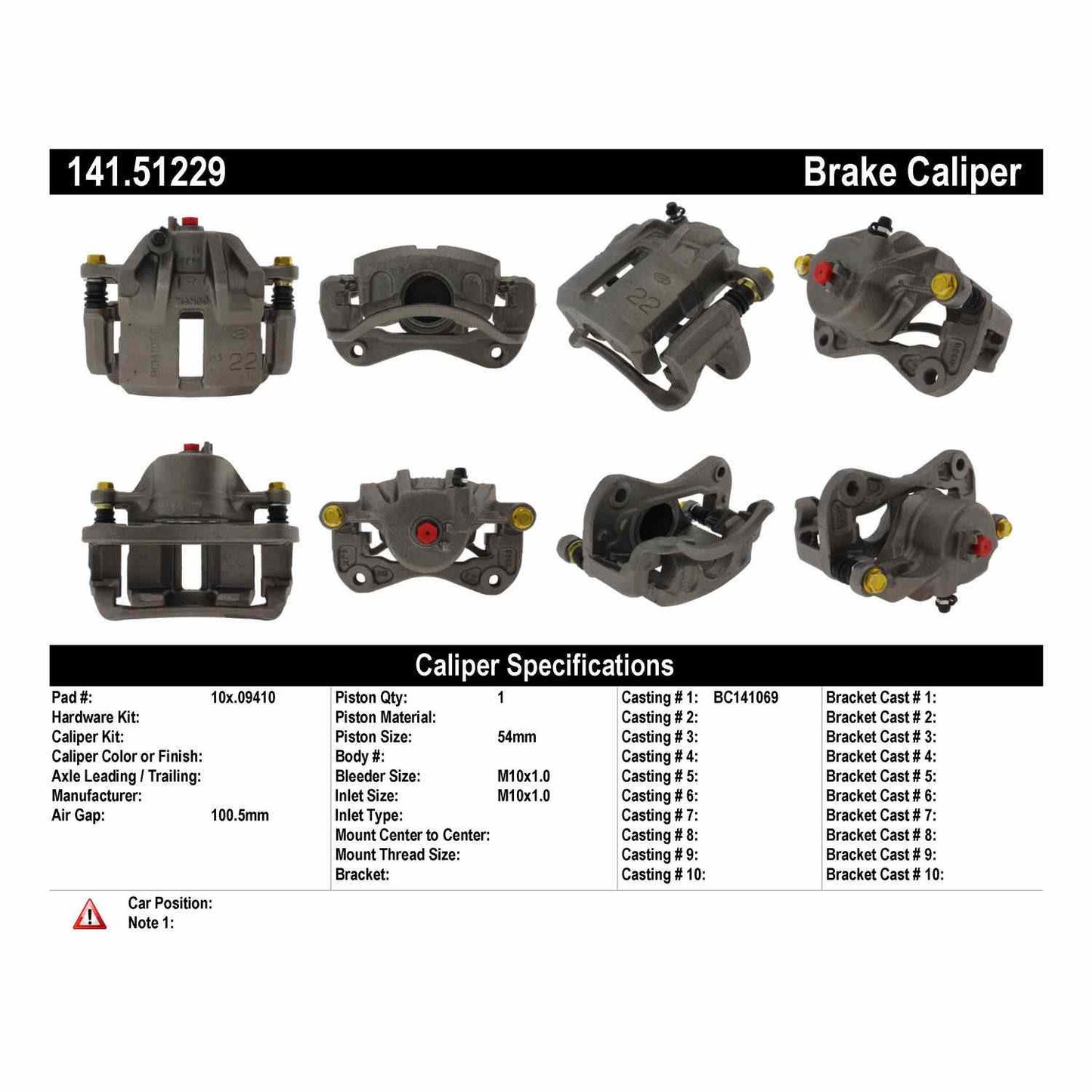 Centric Parts Semi-Loaded Brake Caliper 141.51229