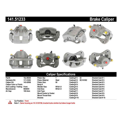 Centric Parts Semi-Loaded Brake Caliper 141.51233