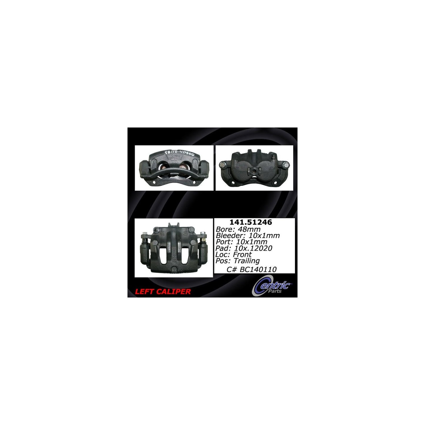 Centric Parts Disc Brake Caliper Semi-Loaded with anti-corrosion finish for 2007-2009 Hyundai Entourage, 2006-2014 Kia Sedona 141.51246