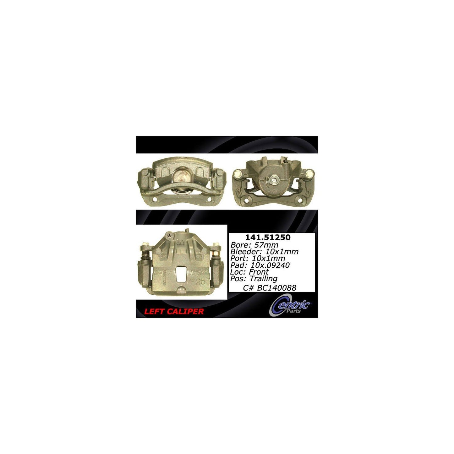 Centric Parts Disc Brake Caliper Semi-Loaded for 2007-2010 Hyundai Elantra, Sonata, Kia Magentis, Optima 141.51250