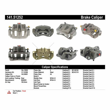 Centric Parts Semi-Loaded Brake Caliper 141.51252