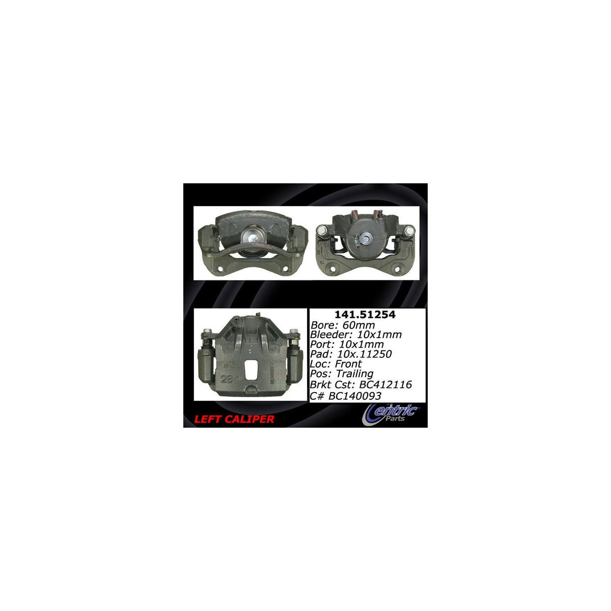 Centric Parts Semi-Loaded Brake Caliper 141.51254