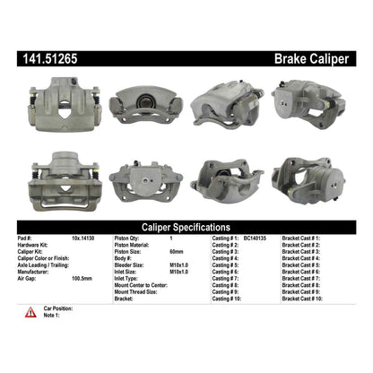 Centric Parts Semi-Loaded Brake Caliper 141.51265