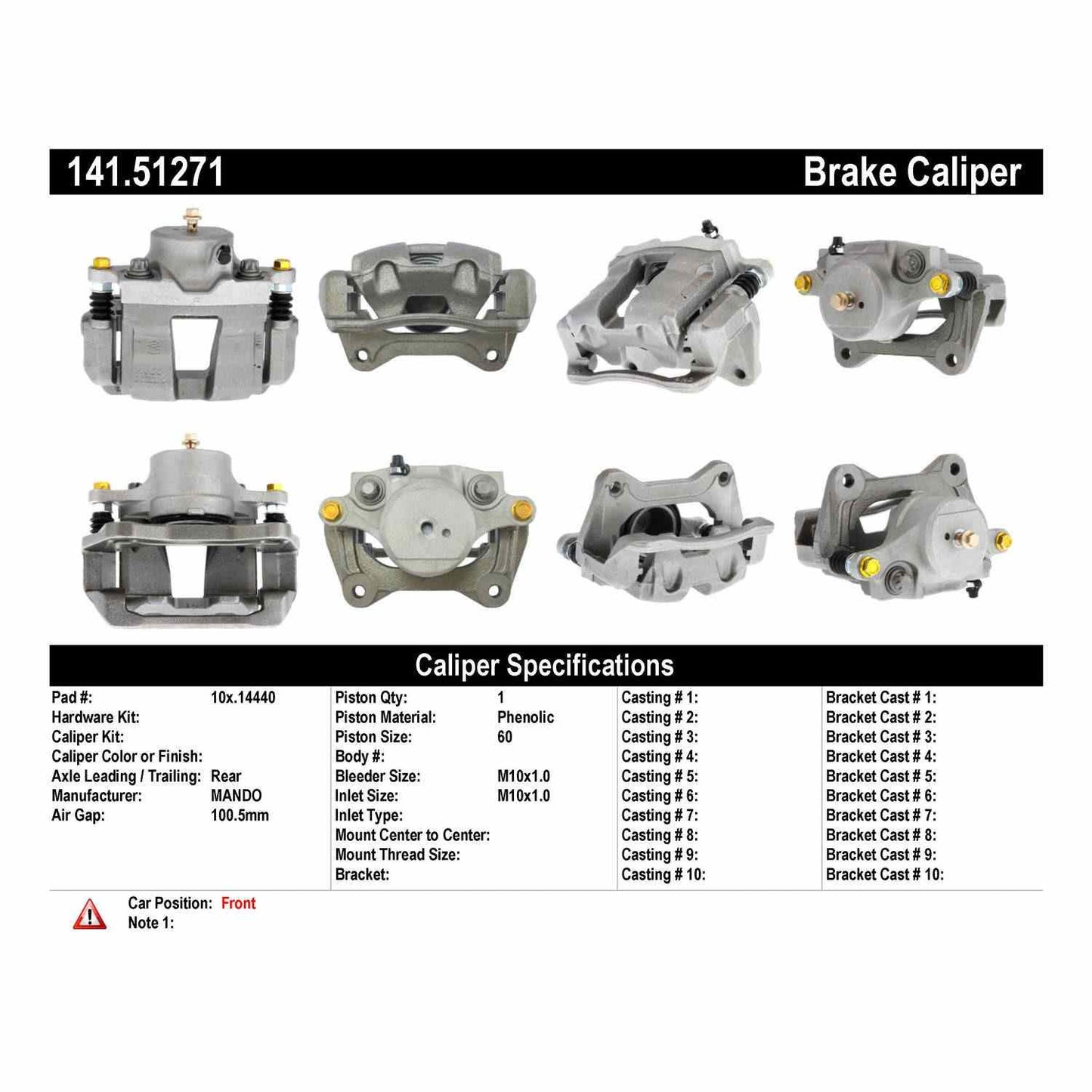 Stoptech Centric Semi-Loaded Brake Caliper - Front Right 141.51271
