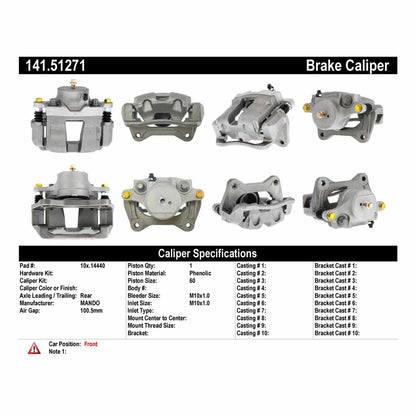 Stoptech Centric Semi-Loaded Brake Caliper - Front Right 141.51271