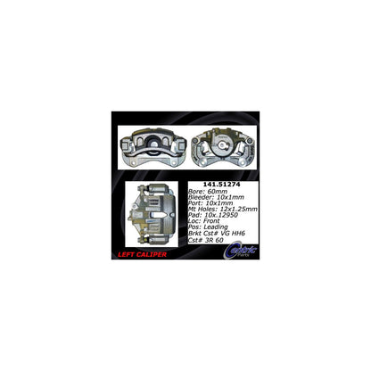 Centric Parts Disc Brake Caliper Semi-Loaded with Anti-Corrosion Finish for 2010-2015 Hyundai ix35 Tucson Kia Sportage 141.51274