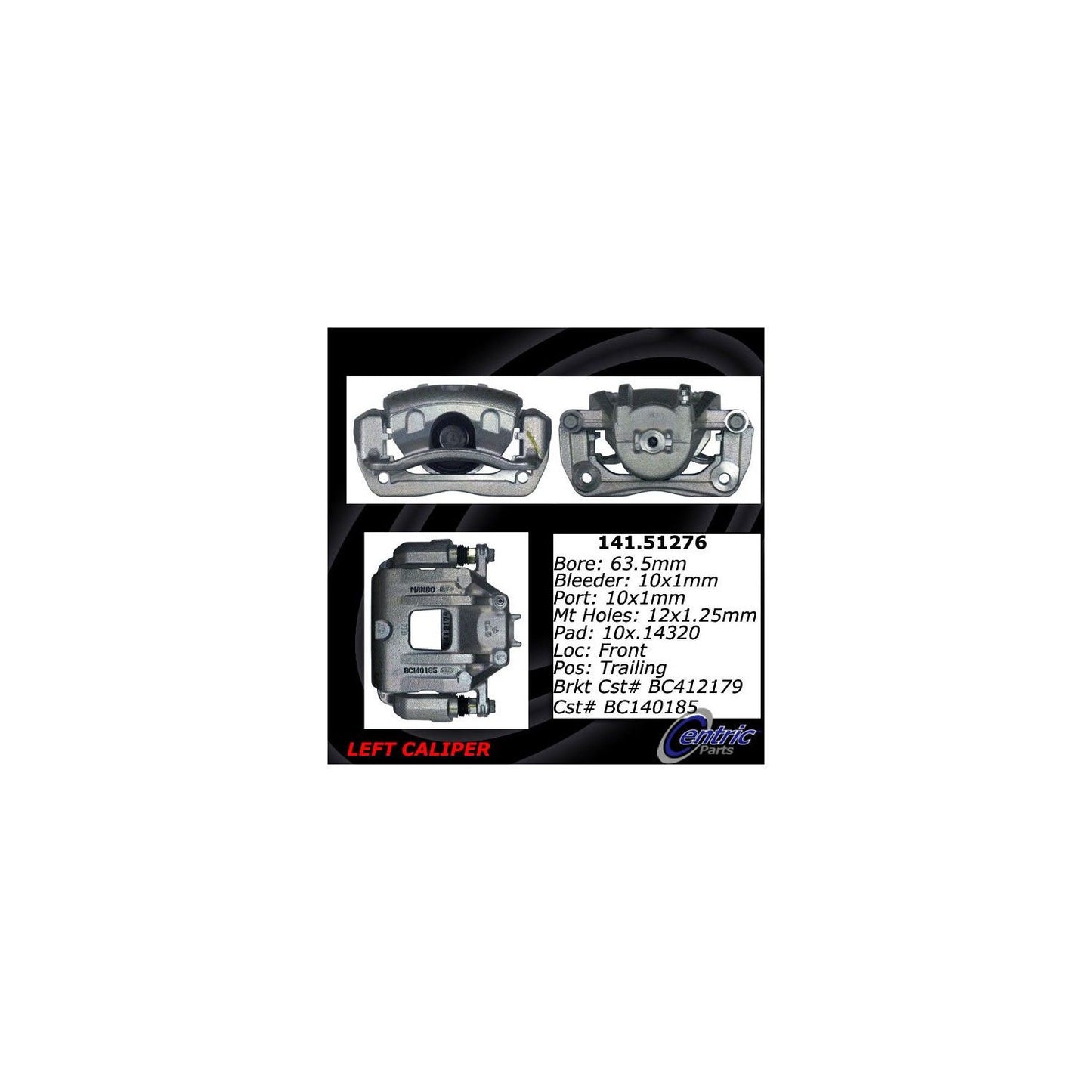 Centric Parts Semi-Loaded Brake Caliper 141.51276
