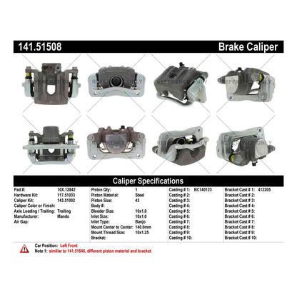 Centric Parts Semi-Loaded Brake Caliper 141.51508