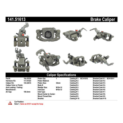 Centric Parts Semi-Loaded Brake Caliper 141.51613