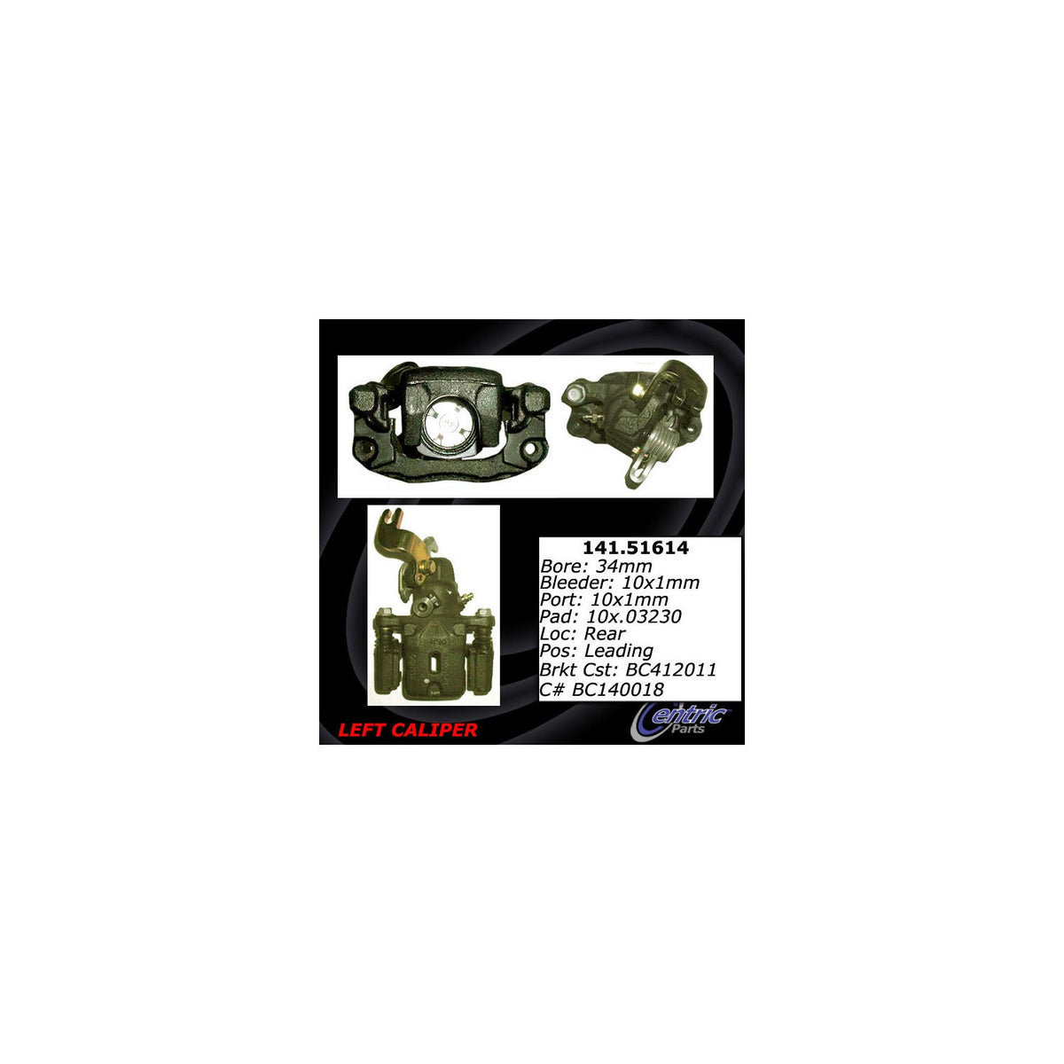 Centric Parts Disc Brake Caliper with anti-corrosion finish