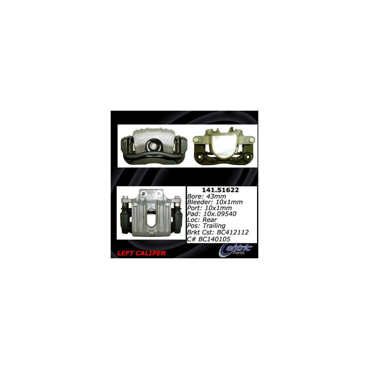 Centric Parts Semi-Loaded Brake Caliper 141.51622