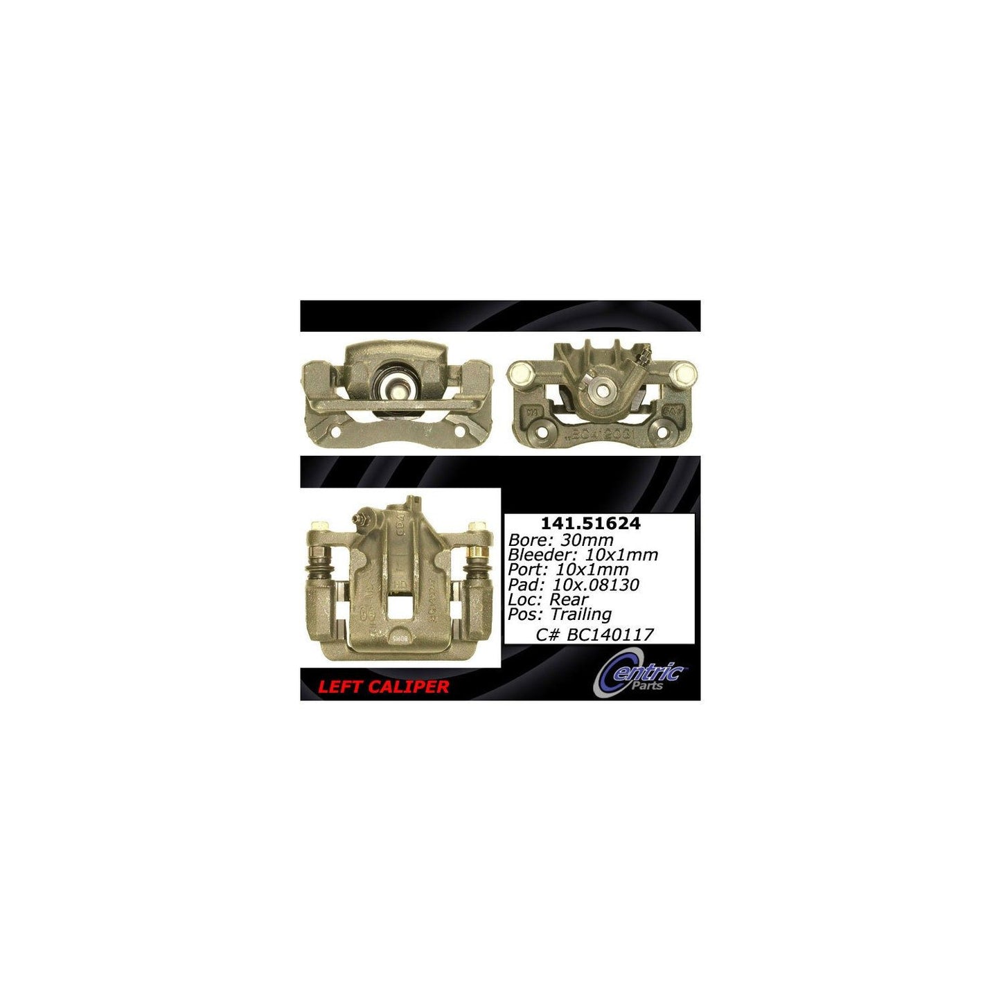 Stoptech Centric Semi-Loaded Brake Caliper - Rear Left 141.51624