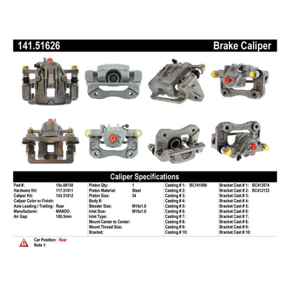 Centric Parts Semi-Loaded Brake Caliper 141.51626