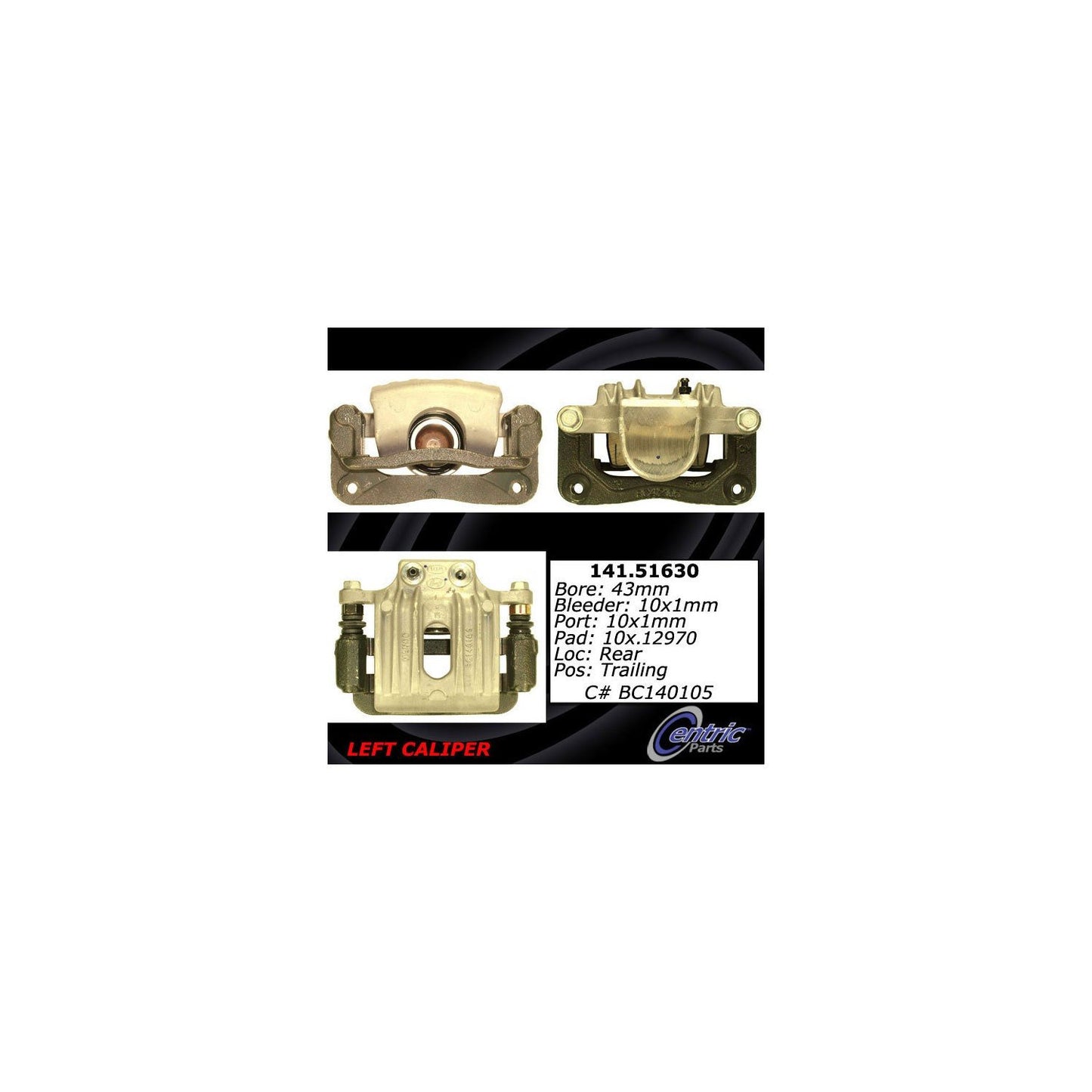 Centric Parts Semi-Loaded Brake Caliper 141.51630