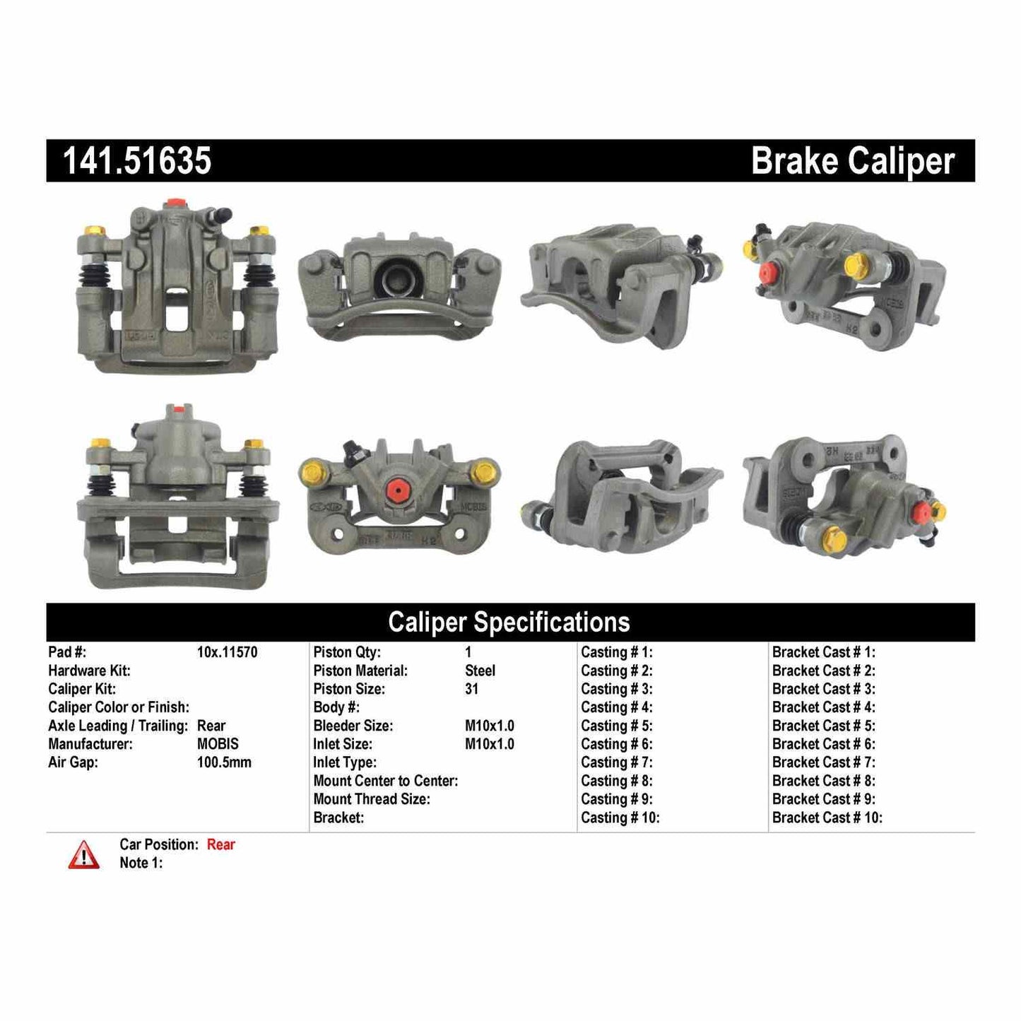 Centric Parts Semi-Loaded Brake Caliper 141.51635