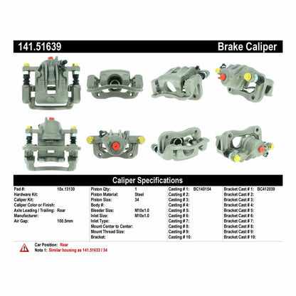Centric Parts Semi-Loaded Brake Caliper 141.51639
