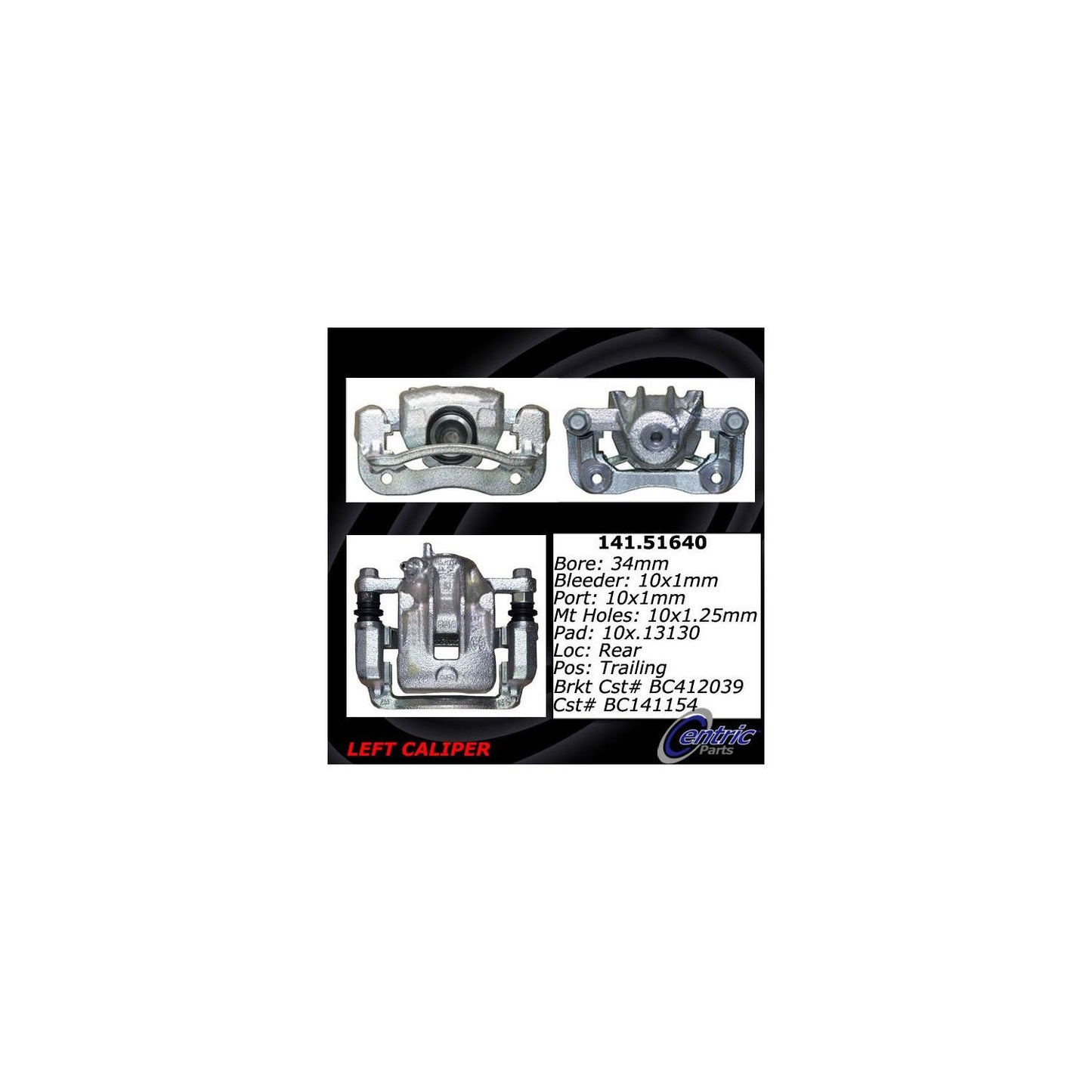 Centric Parts Semi-Loaded Brake Caliper 141.51640