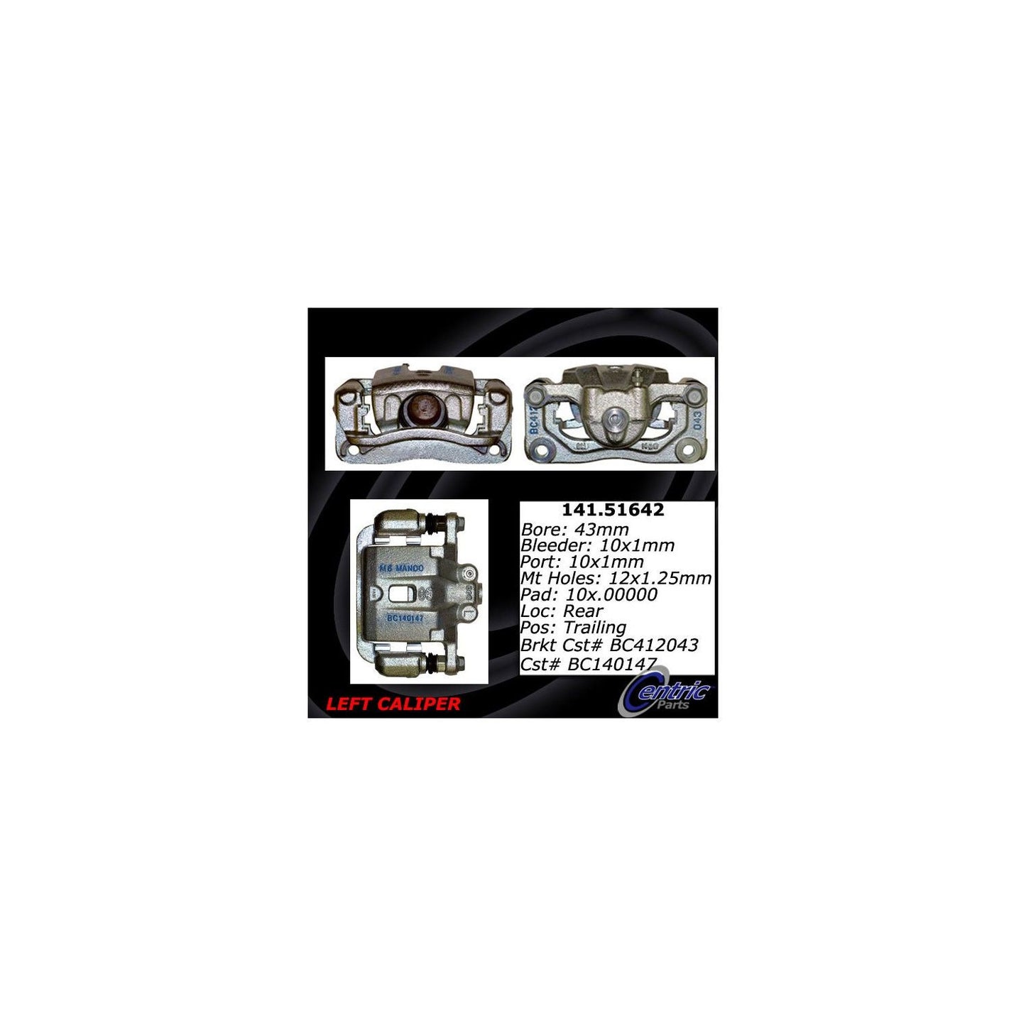 Centric Parts Semi-Loaded Brake Caliper 141.51642
