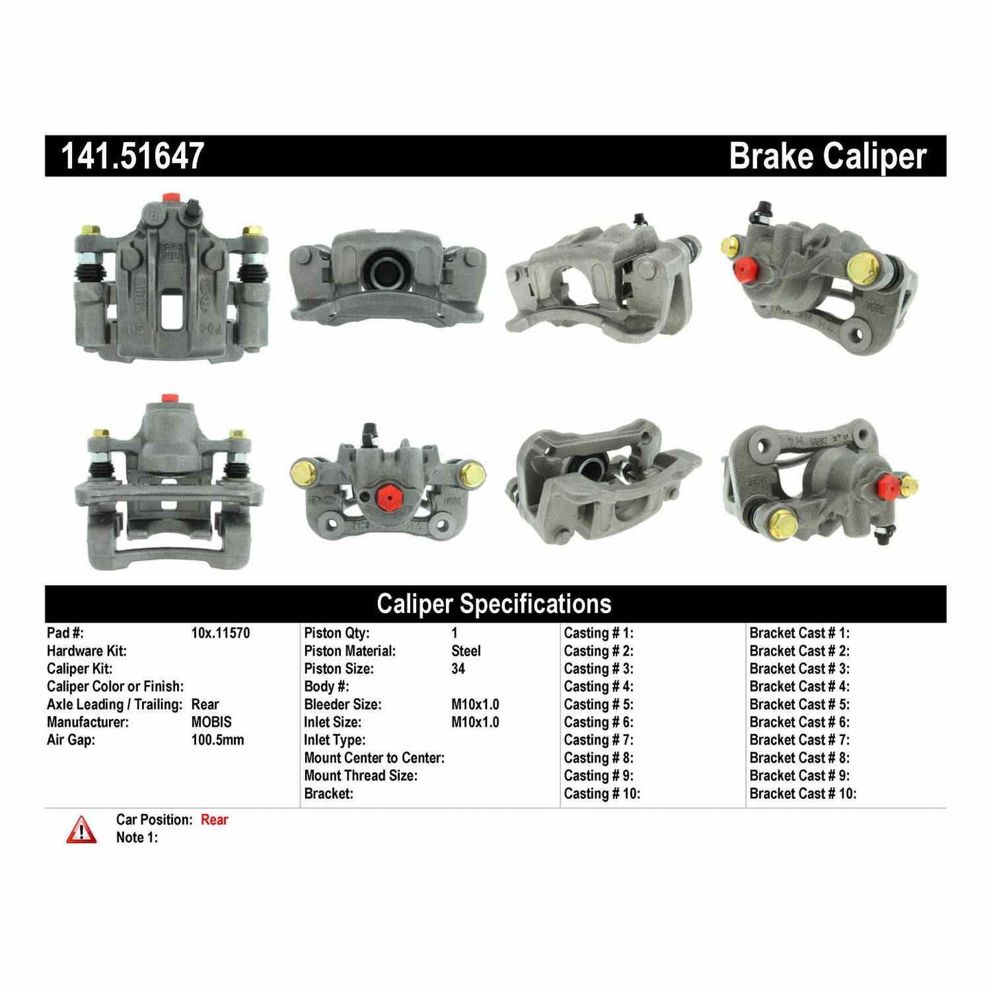 Centric Parts Semi-Loaded Brake Caliper 141.51647