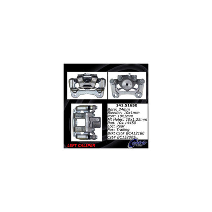 Centric Parts Disc Brake Caliper Semi-Loaded with New Phenolic Pistons 141.51650
