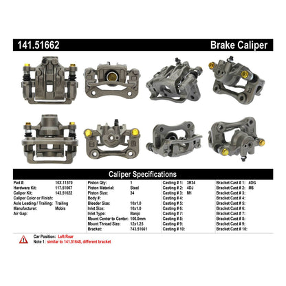 Centric Parts Semi-Loaded Brake Caliper 141.51662