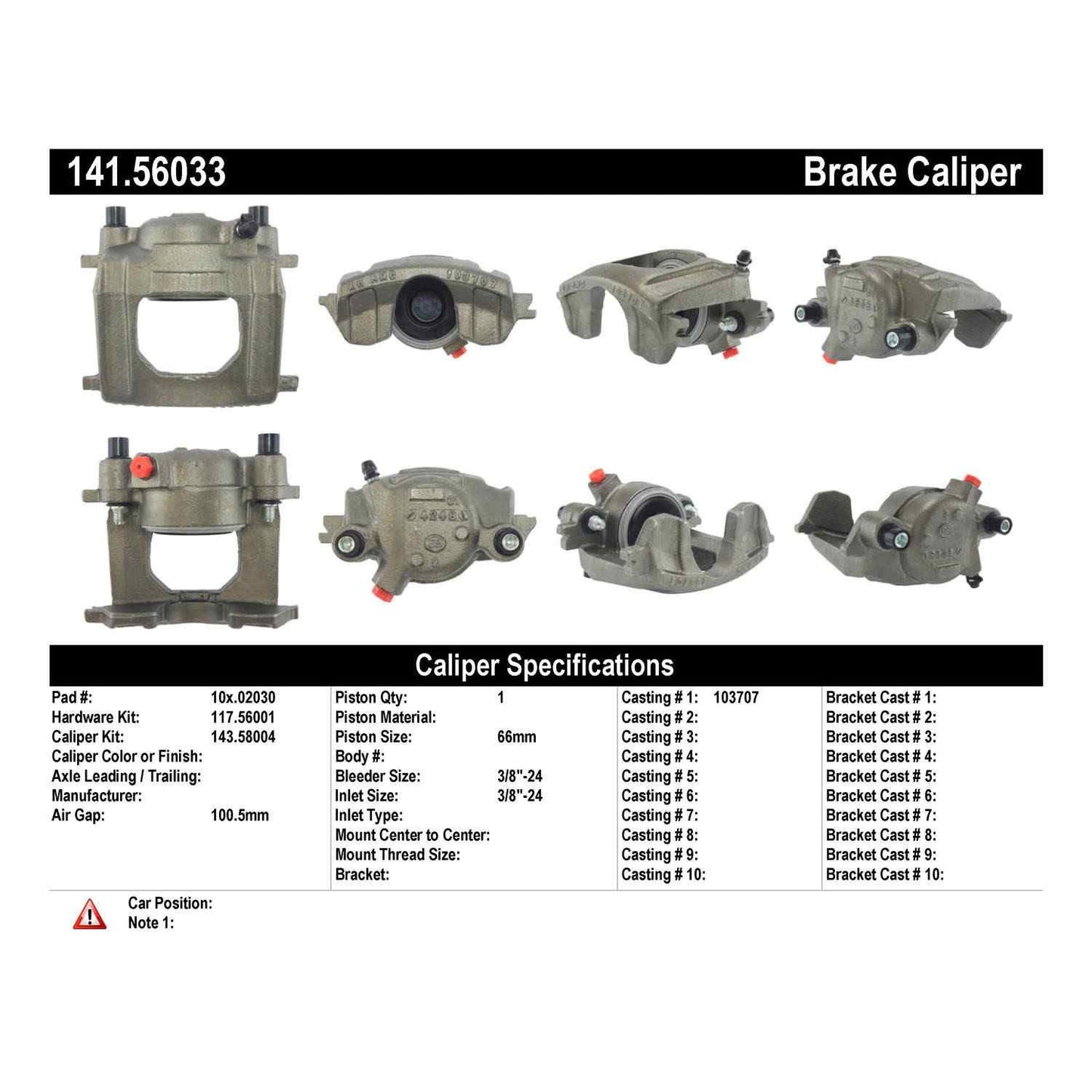 Centric Parts Disc Brake Caliper Semi-Loaded with New Phenolic Pistons for 1982-2006 American Motors & Hummer Models 141.56033