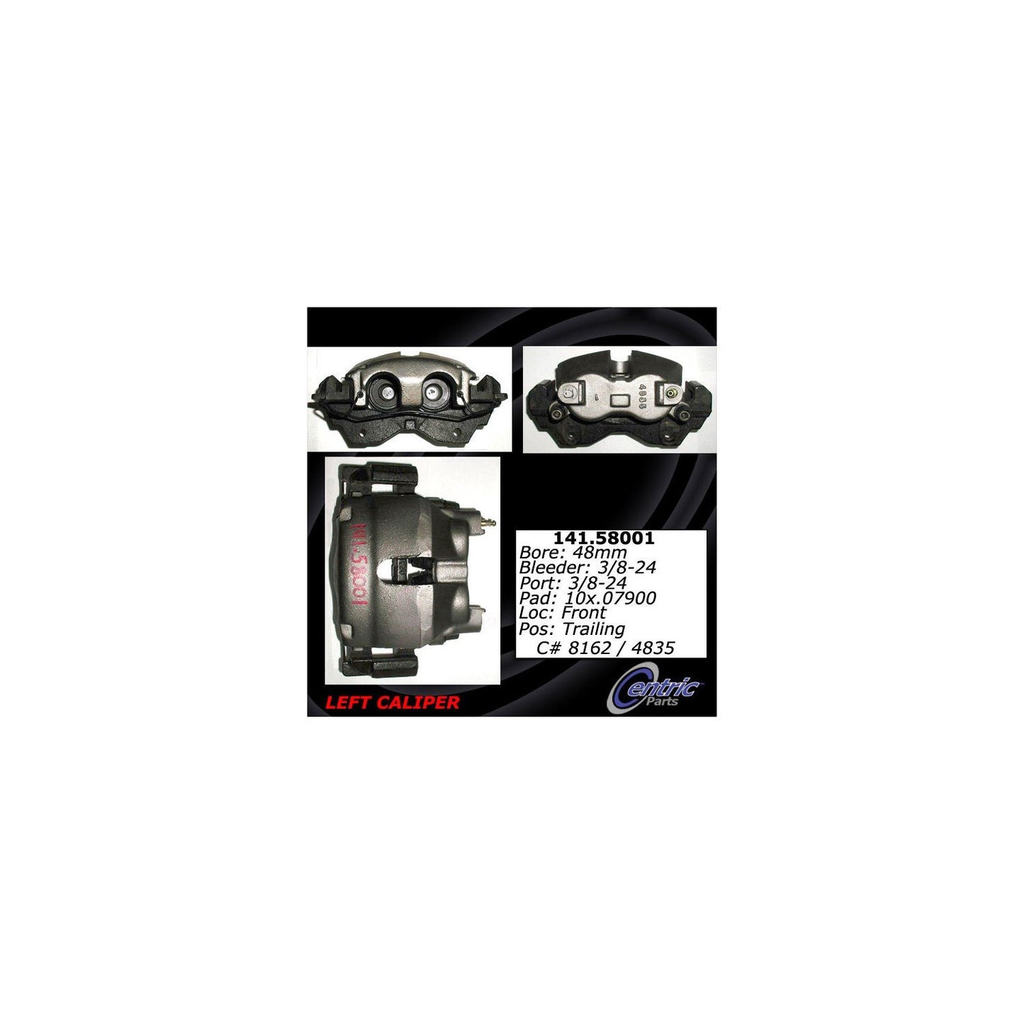 Centric Parts Disc Brake Caliper Semi-Loaded with New Phenolic Pistons 141.58001