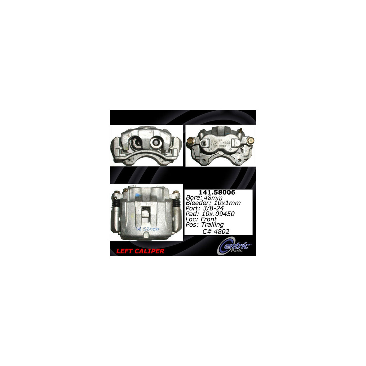 Centric Parts Semi-Loaded Brake Caliper with New Phenolic Pistons 141.58006