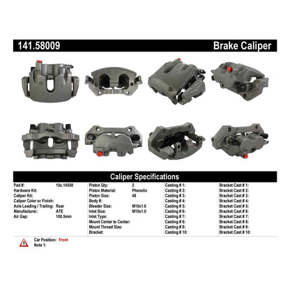 Centric Parts Semi-Loaded Brake Caliper with New Phenolic Pistons 141.58009