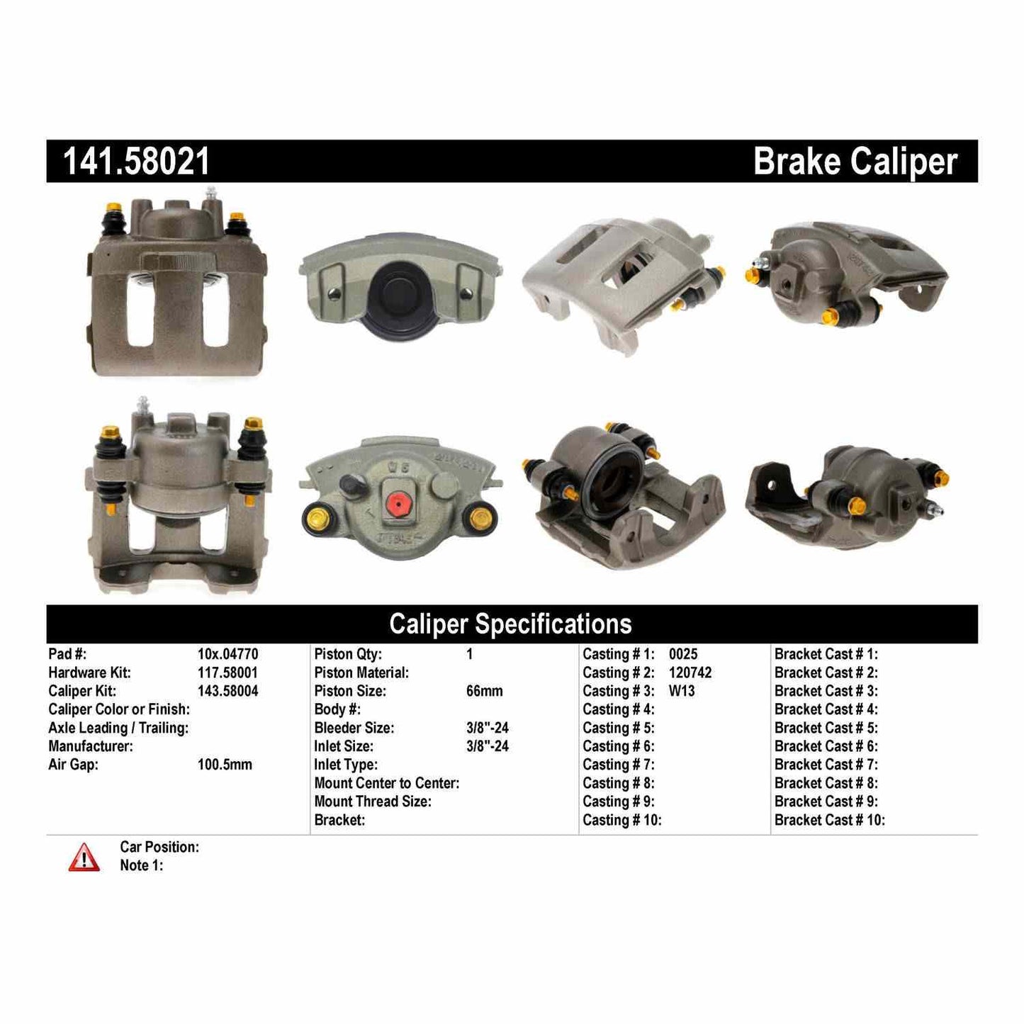 Centric Parts Disc Brake Caliper Semi-Loaded with New Phenolic Pistons for Jeep Cherokee 1990-2001 141.58021