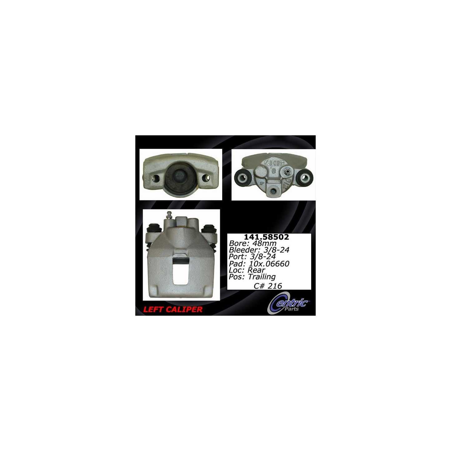 Centric Parts Disc Brake Caliper Semi-Loaded with New Phenolic Pistons for 1993-1998 Jeep Grand Cherokee Grand Wagoneer 141.58502