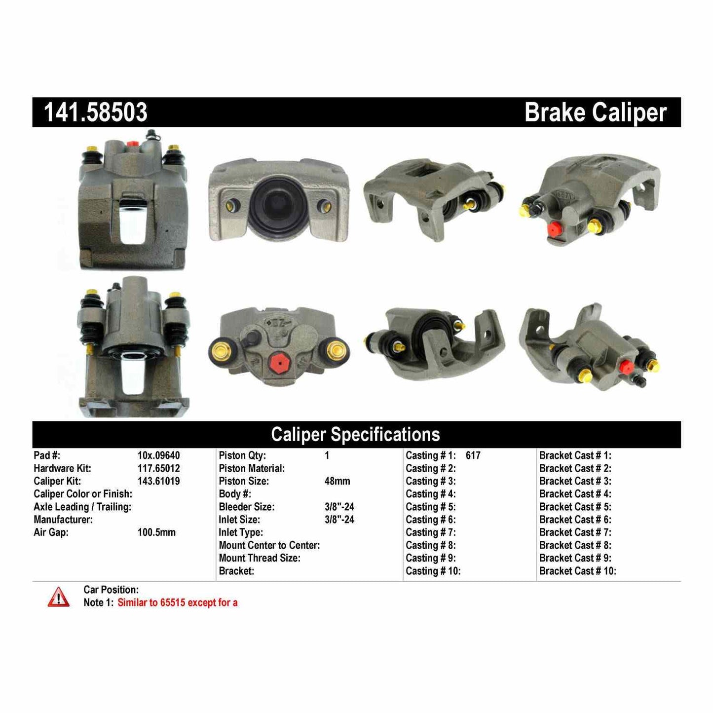 Centric Parts Disc Brake Caliper Semi-Loaded with New Phenolic Pistons for 2003-2006 Jeep TJ Wrangler 141.58503