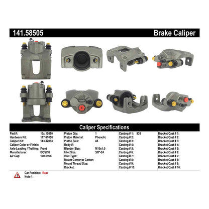 Centric Parts Disc Brake Caliper Semi-Loaded with New Phenolic Pistons for 2006-2010 Jeep Commander 2005-2010 Grand Cherokee 141.58505