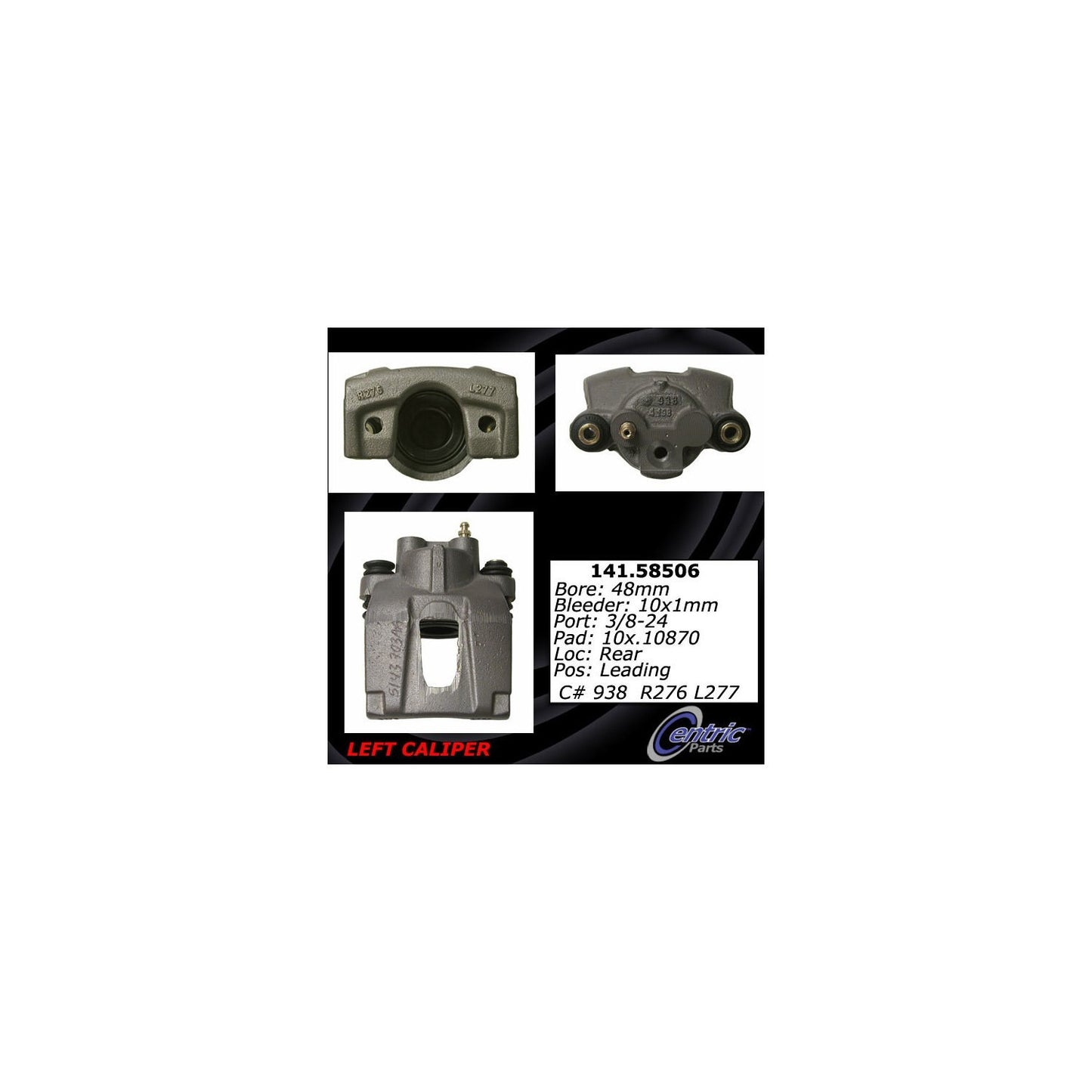 Centric Parts Disc Brake Caliper Semi-Loaded with New Phenolic Pistons for 2006-2010 Jeep Commander 2005-2010 Grand Cherokee 141.58506