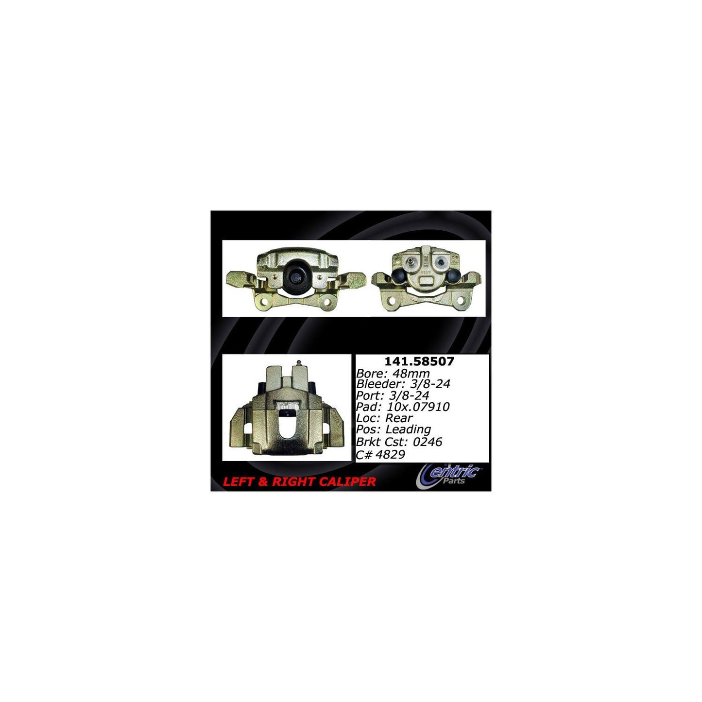 Centric Parts Semi-Loaded Brake Caliper with New Phenolic Pistons 141.58507