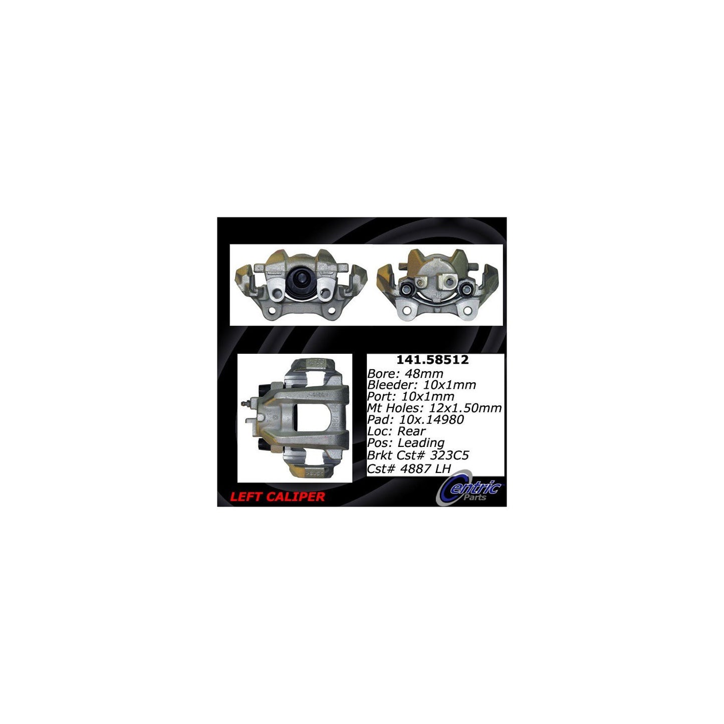 Centric Parts Semi-Loaded Brake Caliper with New Phenolic Pistons 141.58512