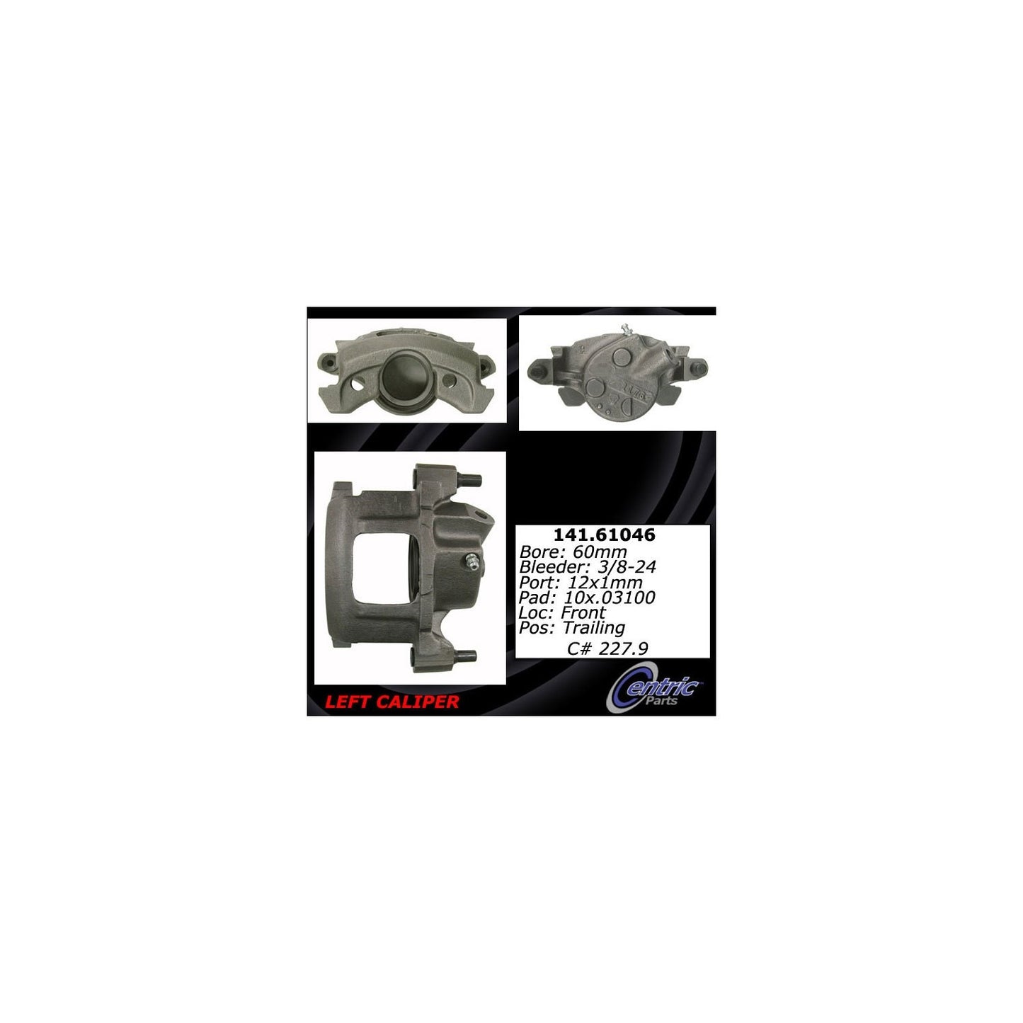 Stoptech Centric Semi-Loaded Brake Caliper - Front Left 141.61046