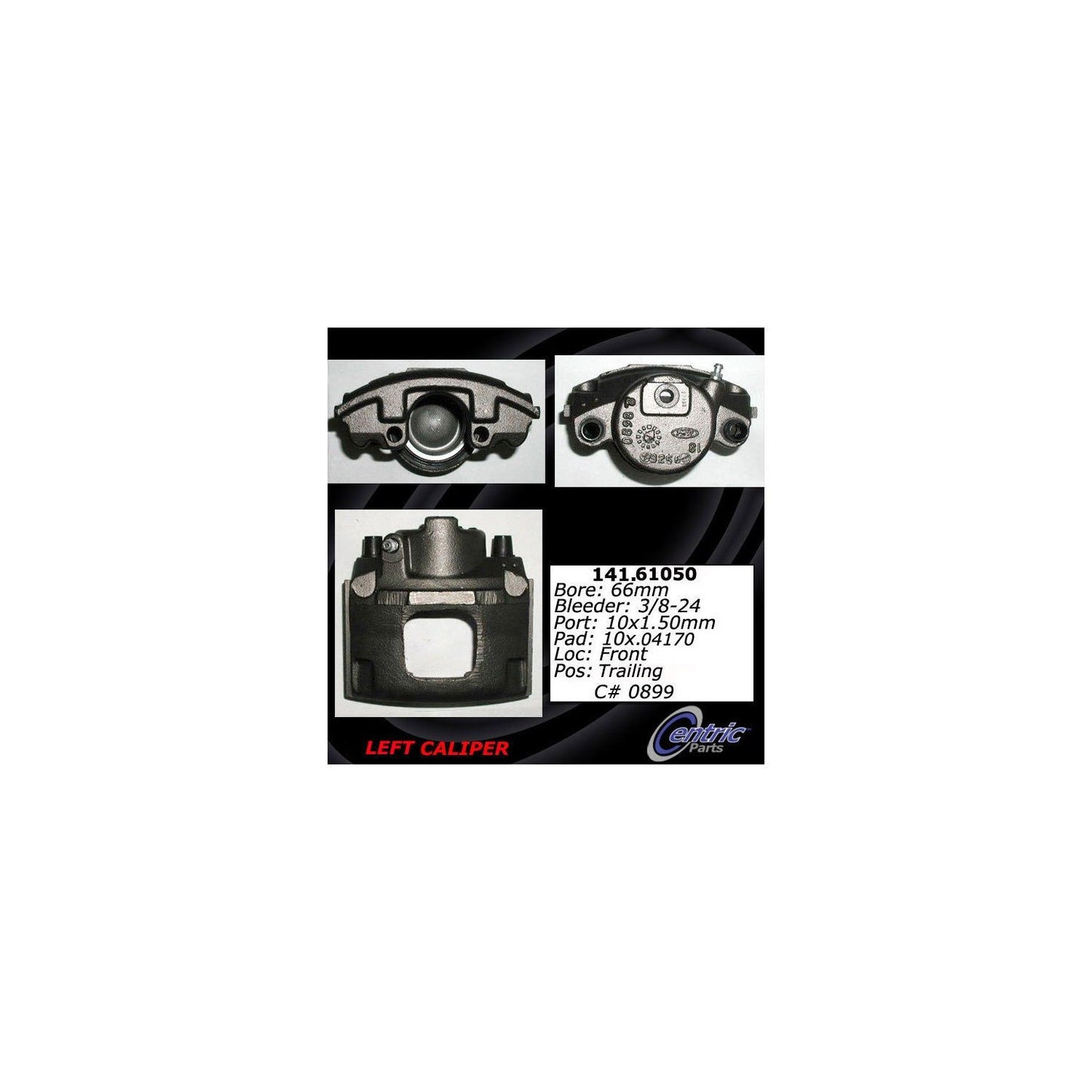 Centric Parts Disc Brake Caliper Semi-Loaded for 1989-1992 Ford Thunderbird Mercury Cougar 141.61050