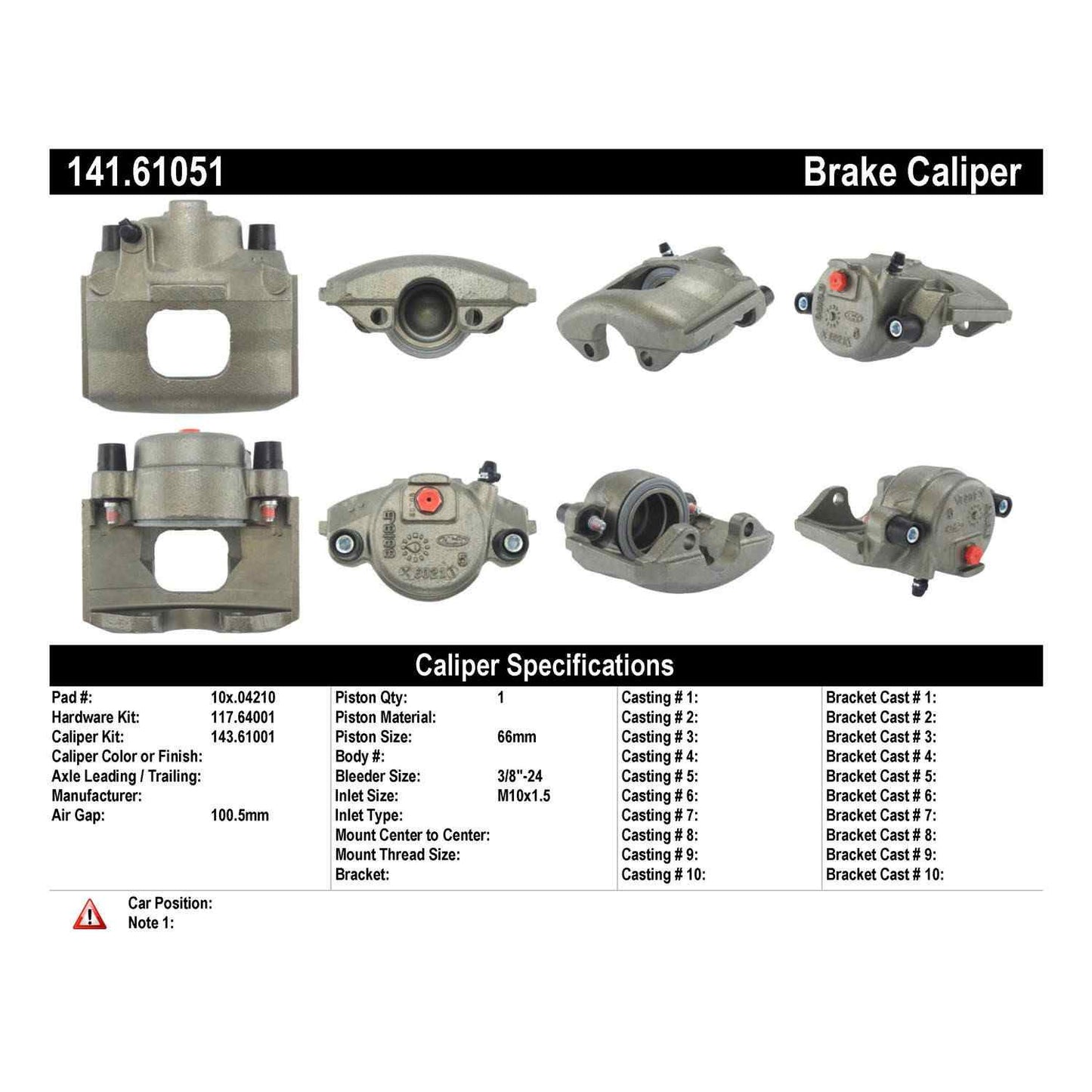 Stoptech Centric Semi-Loaded Brake Caliper - Front Right 141.61051