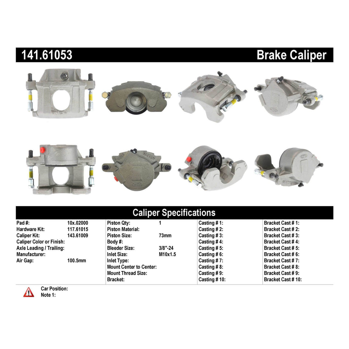 Centric Parts Semi-Loaded Brake Caliper 141.61053