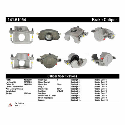 Centric Parts Semi-Loaded Brake Caliper 141.61054