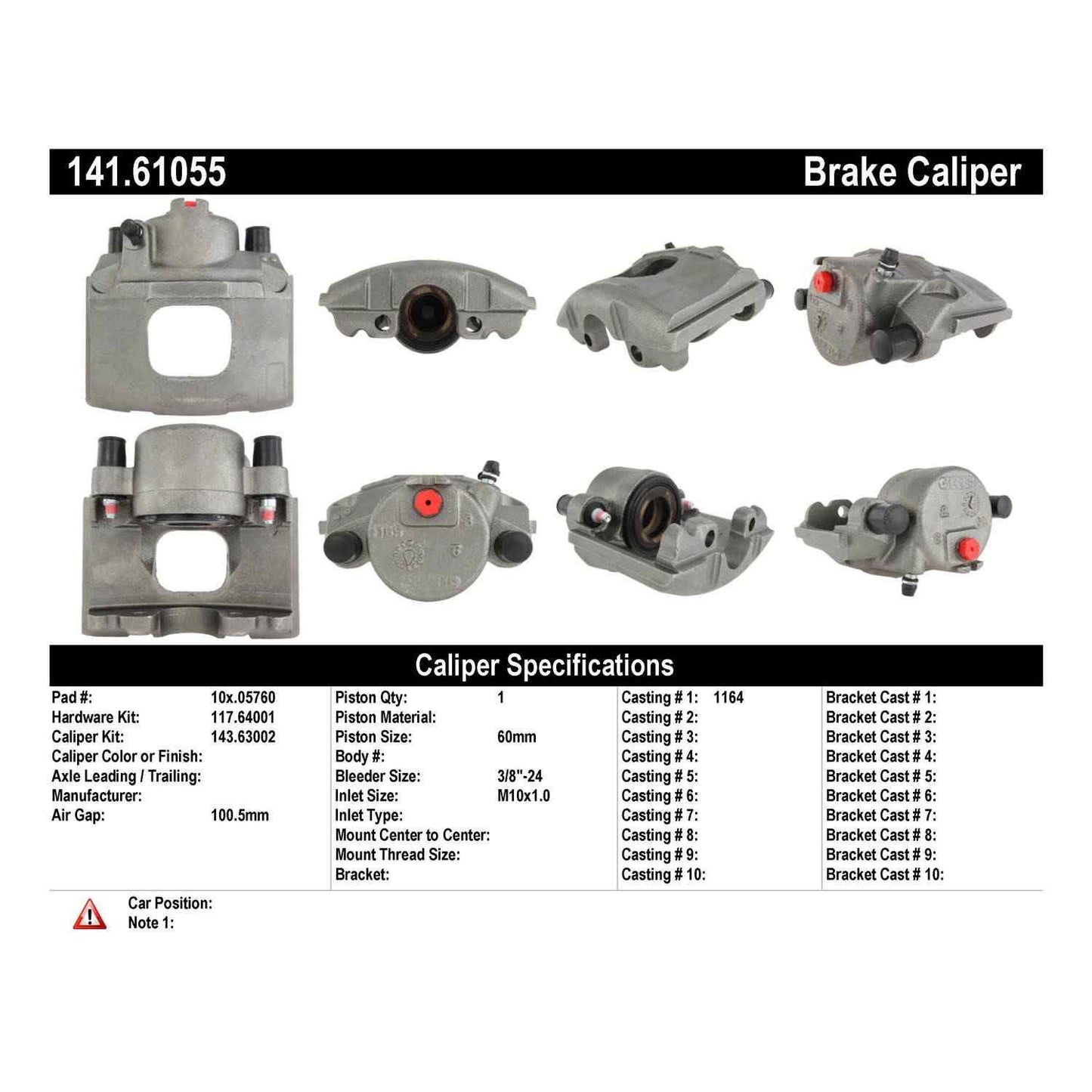 Centric Parts Disc Brake Caliper Semi-Loaded with New Phenolic Pistons for 1993-2002 Mercury Villager Nissan Quest 141.61055