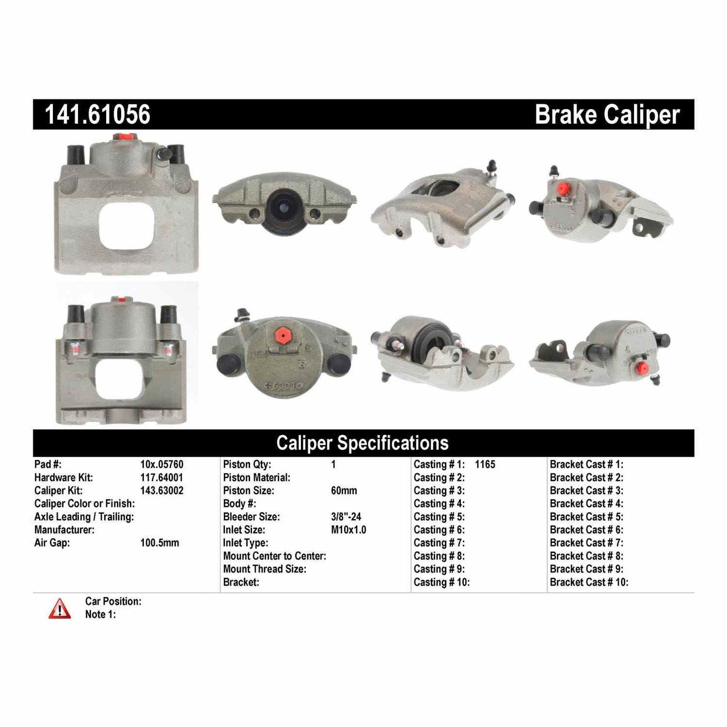 Stoptech Centric Semi-Loaded Brake Caliper - Front Left 141.61056