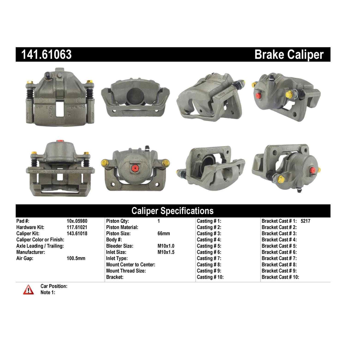 Stoptech Centric Semi-Loaded Brake Caliper - Front L/R 141.61063