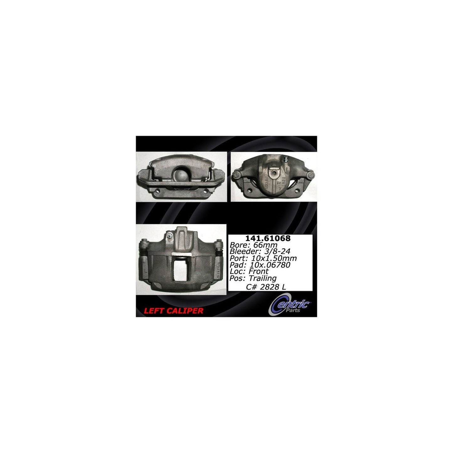 Centric Parts Disc Brake Caliper Semi-Loaded with Anti-Corrosion Finish for 1995-1997 Ford Crown Victoria Lincoln Town Car Mercury Grand Marquis 141.61068
