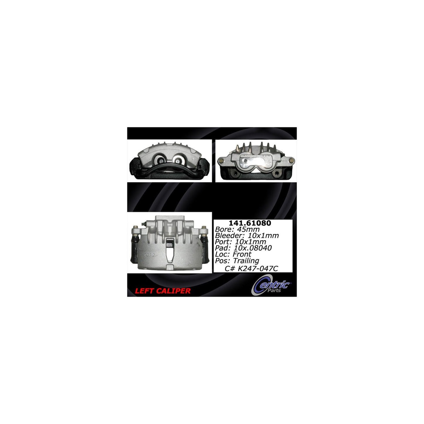 Centric Parts Disc Brake Caliper Semi-Loaded with New Phenolic Pistons for 1999-2002 Ford Mustang 141.61080