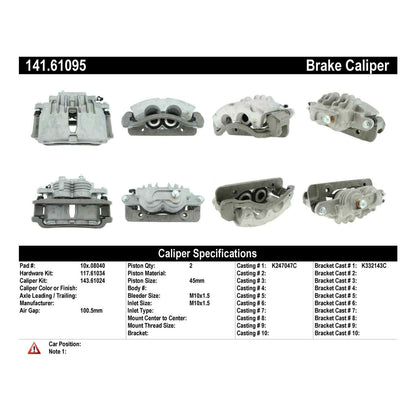 Centric Parts Disc Brake Caliper Semi-Loaded with New Phenolic Pistons for 2003-2004 Ford Mustang 141.61095