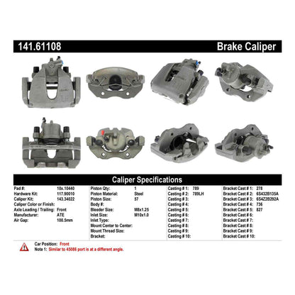 Stoptech Centric Semi-Loaded Brake Caliper - Front Left 141.61108